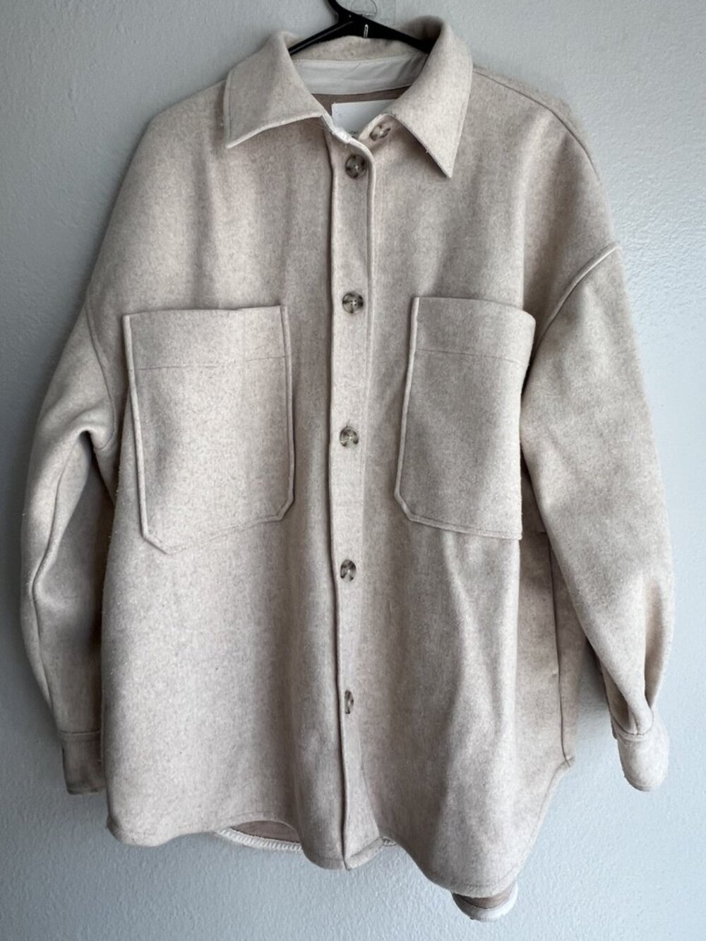 Oak + fort Beige Button-Up coat Jacket Women’s size M